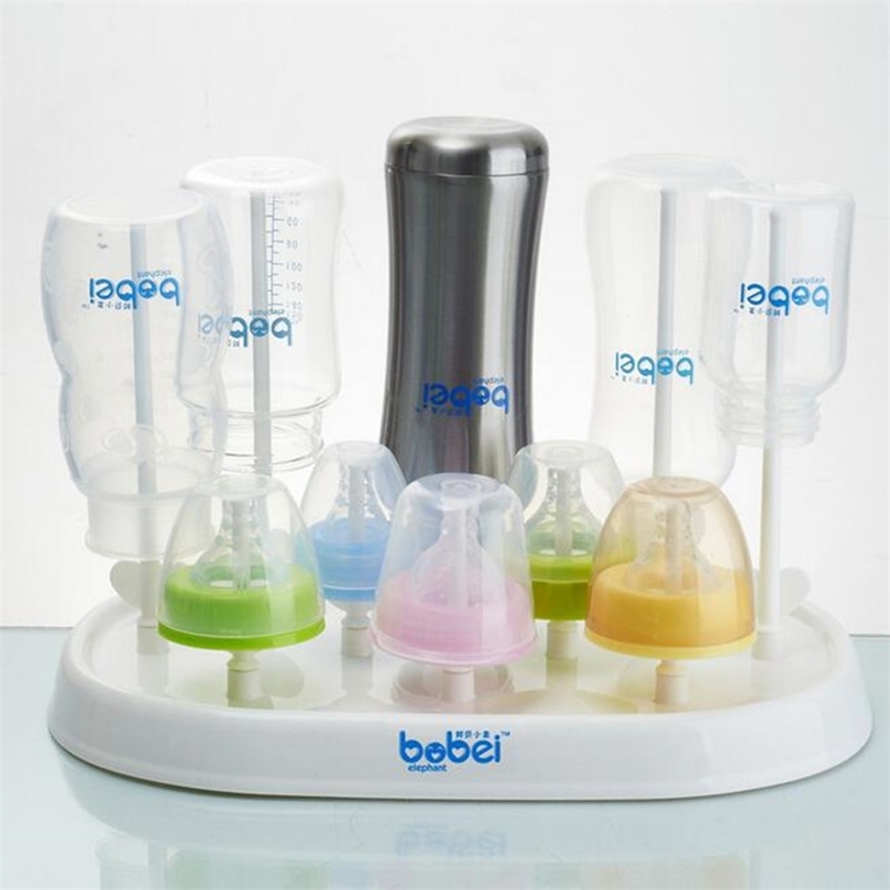 Bobei Elephant Baby Bottle Drying Rack Kids Bottles Cleaning Dryer Drainer Storage Rack Glass Countertop Drying Rack for Bottles 220512