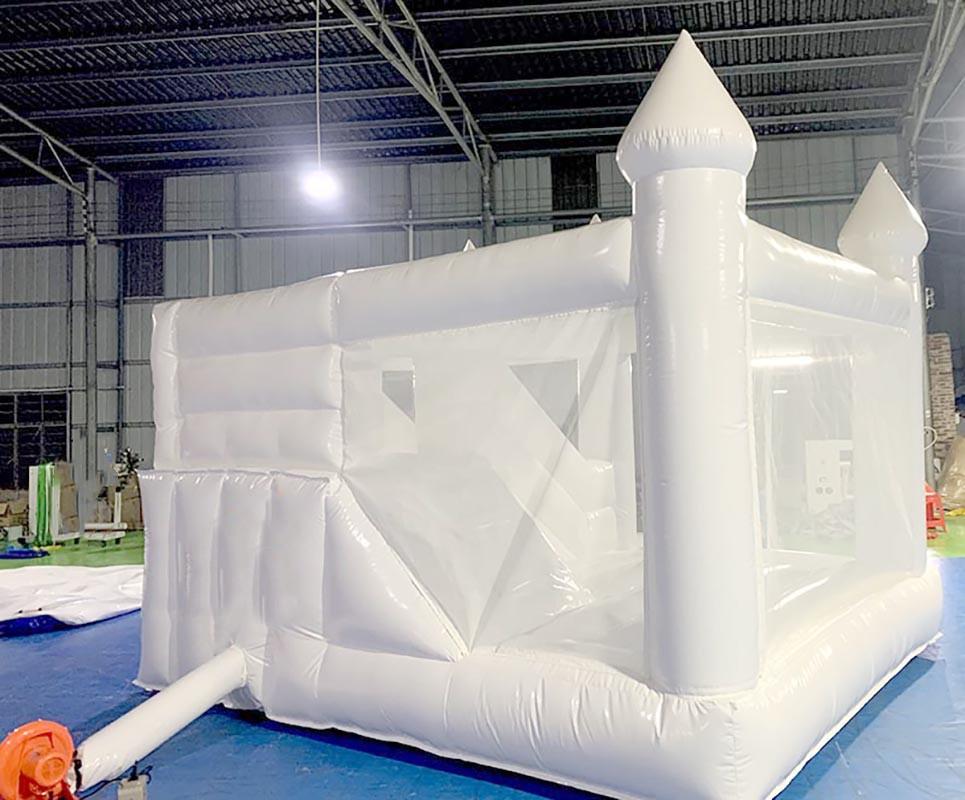 Commercial Wedding White Inflatable Bounce House Combo With Slide Bouncer Jumping Bouncy Castle For Kids Birthday Party Free Blower