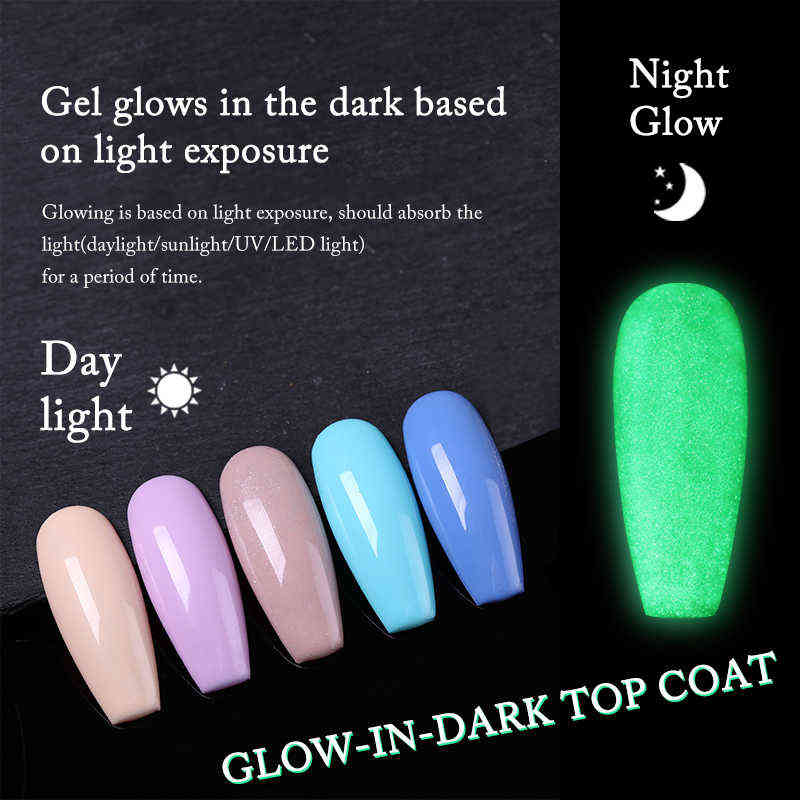 NXY Nail Gel Luminous Top Coat Semi Permanent Glow in Dark Fluorescent Soak Off Uv Led Color Varnish s for Manicure 0328