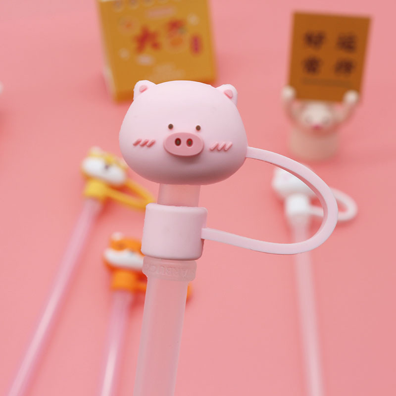 Silicone Drinking Dust Cap Reusable Airtight Anti-dust Straws Cover for 6-8mm Straw
