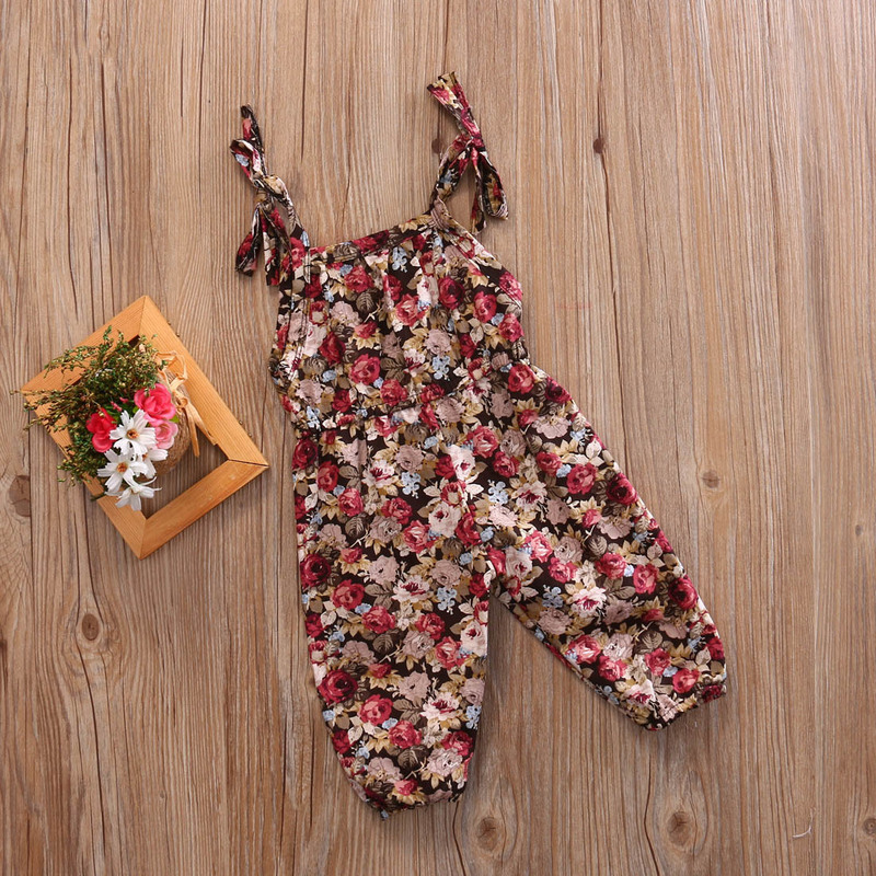 Wholesale born Infant Baby Girl Floral Print Romper Sleeveless Jumpsuit Outfits Sunsuit Toddler Girl Summer Clothes 220707