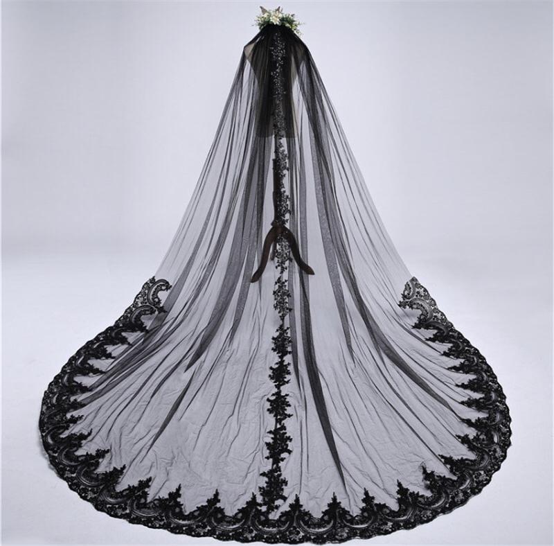 Bridal Veils Black Wedding Veil Sequined Lace Edge Appliques With Comb Gothic Hearwear Brides AccessoriesBridal
Bridal Veils Black Wedding Veil Sequined Lace Edge Appliques With Comb Gothic Hearwear Brides AccessoriesBridal