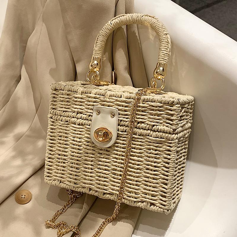 Evening Bags High Quality Designer Women Straw Handbags Ladies Chain Crossbody Beach For Fashion Female Shoulder Messenger Bag, Beige
Evening Bags High Quality Designer Women Straw Handbags Ladies Chain Crossbody Beach For Fashion Female Shoulder Messenger Bag, Beige