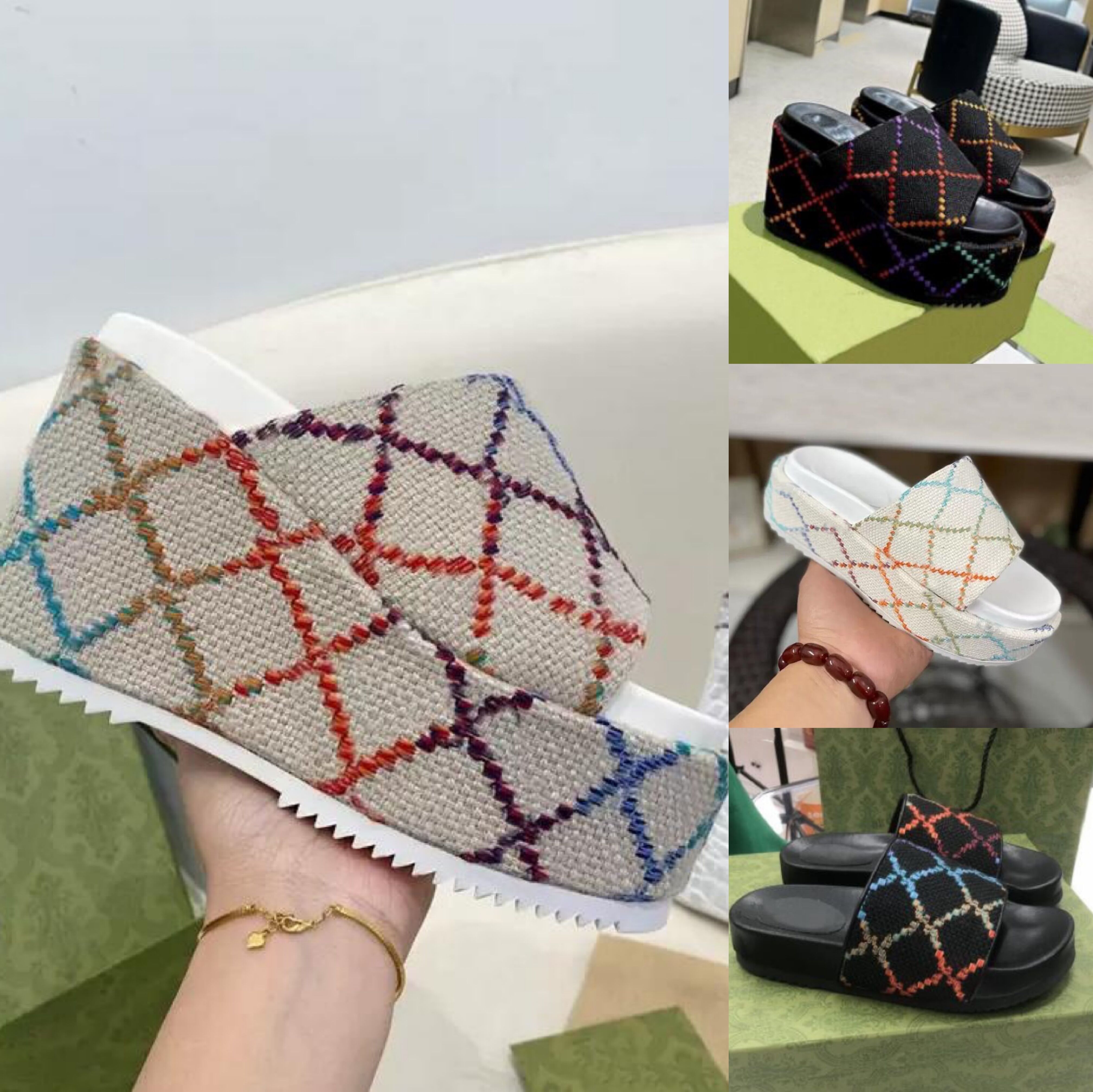 Women Paris Slippers Rainbow Designer Shoes Strawberry Pattern Embroidery Beach Casual Slides Flip Flops Platform Thick Bottom Increase Non-slip Sandals, Pic 11-green
Women Paris Slippers Rainbow Designer Shoes Strawberry Pattern Embroidery Beach Casual Slides Flip Flops Platform Thick Bottom Increase Non-slip Sandals, Pic 11-green
