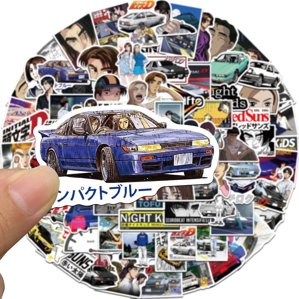 New Waterproof 10/30/50/100PCS Initial D Anime Stickers Graffiti Decals Car Phone Bike Guitar Luggage Laptop Cool Kid Toy Sticker sticker