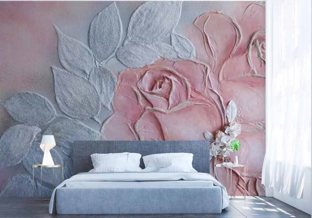 Modern minimalist fresh peony 3D TV background wall professional production of large-scale wallpaper mural wall
