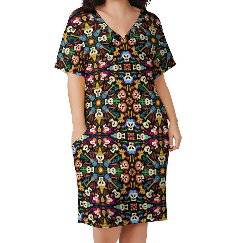 Plus Size Dresses Mandala Casual Dress Female Mexican Skeletons Floral Print Elegant Summer V Neck Street Style 3XL 4XLPlus, Style-8
Plus Size Dresses Mandala Casual Dress Female Mexican Skeletons Floral Print Elegant Summer V Neck Street Style 3XL 4XLPlus, Style-8