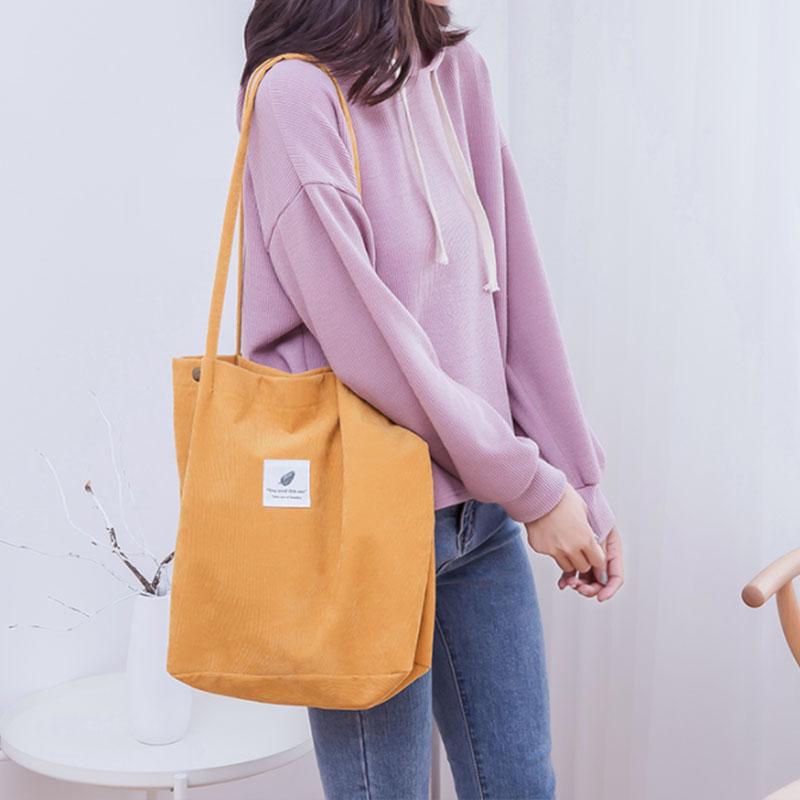 School Bags Women Solid Corduroy Shoulder Shopping Bag Tote Package Crossbody Purses Casual Handbag For Bookbag, Black
School Bags Women Solid Corduroy Shoulder Shopping Bag Tote Package Crossbody Purses Casual Handbag For Bookbag, Black