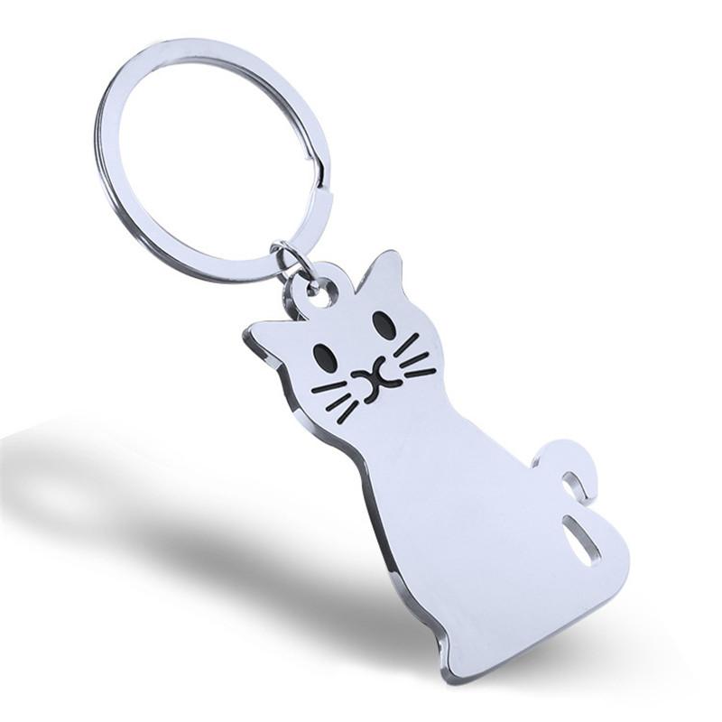 Keychains Trendy Lovely Pet Cat Alloy Key Chain Holder Sliver Plated Keychain Fashion Pendant Rings Women Charms S056
Keychains Trendy Lovely Pet Cat Alloy Key Chain Holder Sliver Plated Keychain Fashion Pendant Rings Women Charms S056