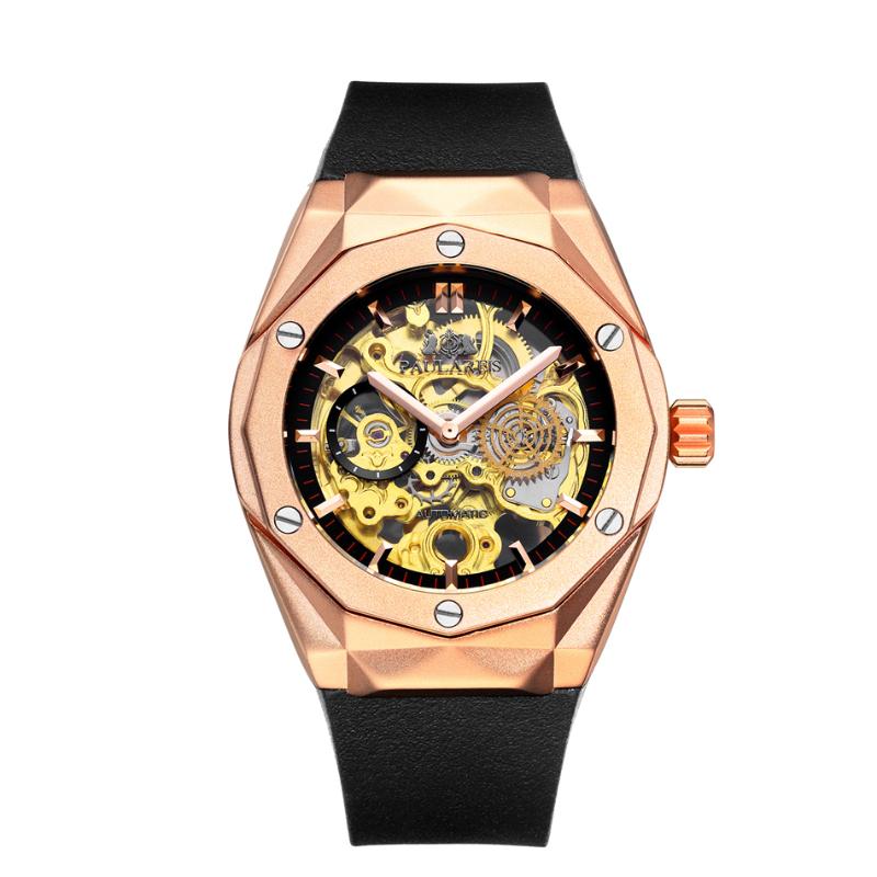 Wristwatches Men Automatic Skeleton Self Wind Mechanical Rose Gold Silver Black Case Rubber Strap Sports WatchWristwatches
Wristwatches Men Automatic Skeleton Self Wind Mechanical Rose Gold Silver Black Case Rubber Strap Sports WatchWristwatches