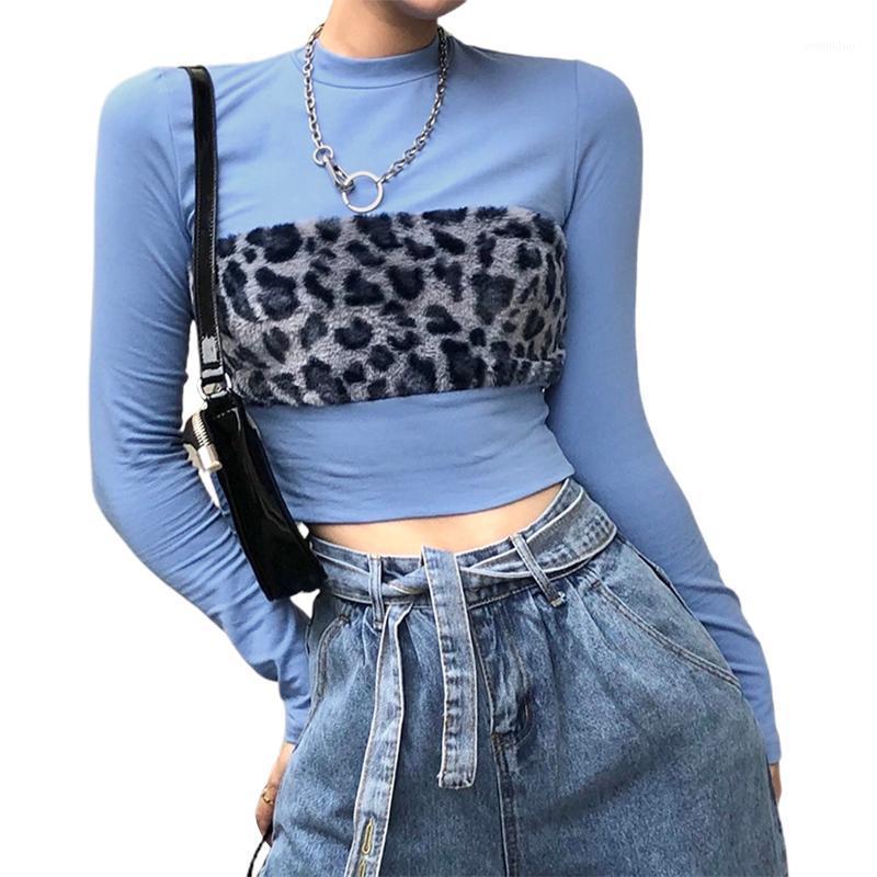 Women Fashion Crop Top, Casual Long Sleeve Crewneck Leopard Print Patchwork Slim Fit Tee Shirt Blouse Women' Blouses & Shirts, Blue
Women Fashion Crop Top, Casual Long Sleeve Crewneck Leopard Print Patchwork Slim Fit Tee Shirt Blouse Women' Blouses & Shirts, Blue