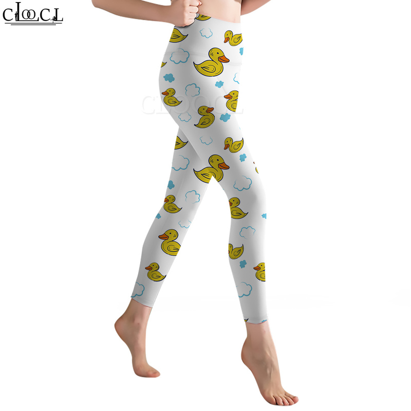 Women Leggings Cute Little Yellow Duck Pattern Printed High Waist Elasticity Legging Female for Indoor Push Up Leggins W220616