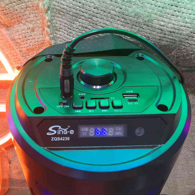 30W LED portable bluetooth speaker wireless sound column high power stereo subwoofer party speaker with microphone home karaoke H2