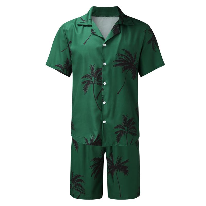 Men's Tracksuits Mens Summer Large Size Shirt Set Fitness Outdoor Two-piece Suit Andhome Clothes Pajamas Comfy Loose Simple Beach Sets