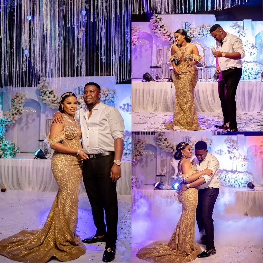 Gold Arabic Style Lace Mermaid Prom Party Dresses Off Shoulder Beaded Top Plus Size Formal Evening Ocn Gowns Robe De Soiree