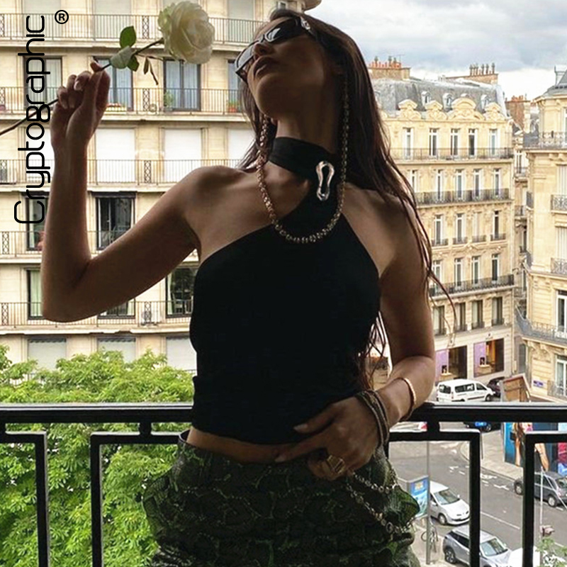 Chic Fashion Halter Crop Tops for Women Elegant Black Backless Sleeveless Ribbed Knit Buckle Tank Top Streetwear
Chic Fashion Halter Crop Tops for Women Elegant Black Backless Sleeveless Ribbed Knit Buckle Tank Top Streetwear