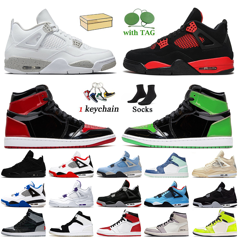 2022 With Box Jumpman 4 1s Basketball Shoes White Oreo Red Thunder 4s Heritage Patent Bred 1 Black Cat Off Sail Mens Trainers Fire Red Women Sneakers, #27 red metallic 36-47
2022 With Box Jumpman 4 1s Basketball Shoes White Oreo Red Thunder 4s Heritage Patent Bred 1 Black Cat Off Sail Mens Trainers Fire Red Women Sneakers, #27 red metallic 36-47