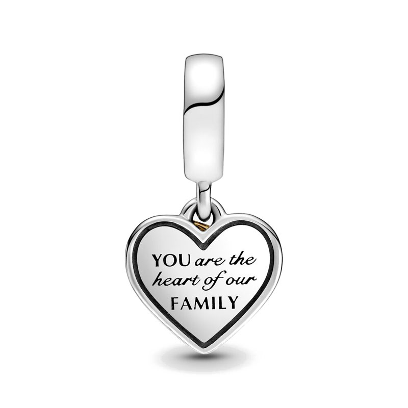 New Popular 925 Sterling Silver European Fashion Pearl Heart Two Tone Family Tree Charm For S925 Snake Bracelets DIY Jewelry