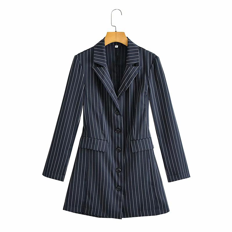 Casual Dresses Navy Striped Suit Dress Single-Breasted Back Cut-Out Mini Slim V Neck Long Sleeve Woman 2022 Spring Autumn, Black;gray
Casual Dresses Navy Striped Suit Dress Single-Breasted Back Cut-Out Mini Slim V Neck Long Sleeve Woman 2022 Spring Autumn, Black;gray