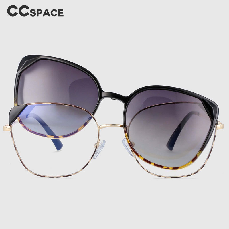 53963 Cat Eye Metal Anti Blue Light Glasses Frames Polarized Sunglasse Magnetic Clip Fashion Computer Eyeglasses 220620