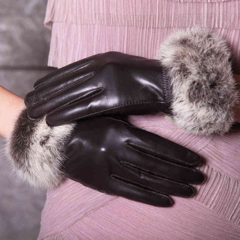 2017 women's genuine leather gloves rabbit fur Women gloves fashion cotton sheepskin gloves T220730
2017 women's genuine leather gloves rabbit fur Women gloves fashion cotton sheepskin gloves T220730