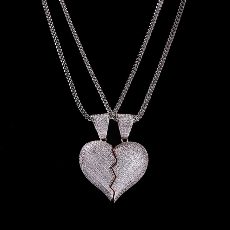 Iced Out Broken Heart Pendant Necklace For Mens Womens Fashion Hip Hop Jewelry Lover Necklaces 1 Pair
Iced Out Broken Heart Pendant Necklace For Mens Womens Fashion Hip Hop Jewelry Lover Necklaces 1 Pair
