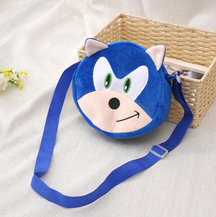 6 Colors Children Bags Soft Sonic Plush Coin Purse Zipper kids coin bag sling money card fashionable Wallet