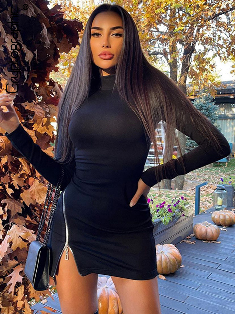 2022 Spring Zip Up Slit Mini Dress for Women Fashion Outfits Casual Long Sleeve Bodycon Dresses Skinny Clothes, Black
2022 Spring Zip Up Slit Mini Dress for Women Fashion Outfits Casual Long Sleeve Bodycon Dresses Skinny Clothes, Black