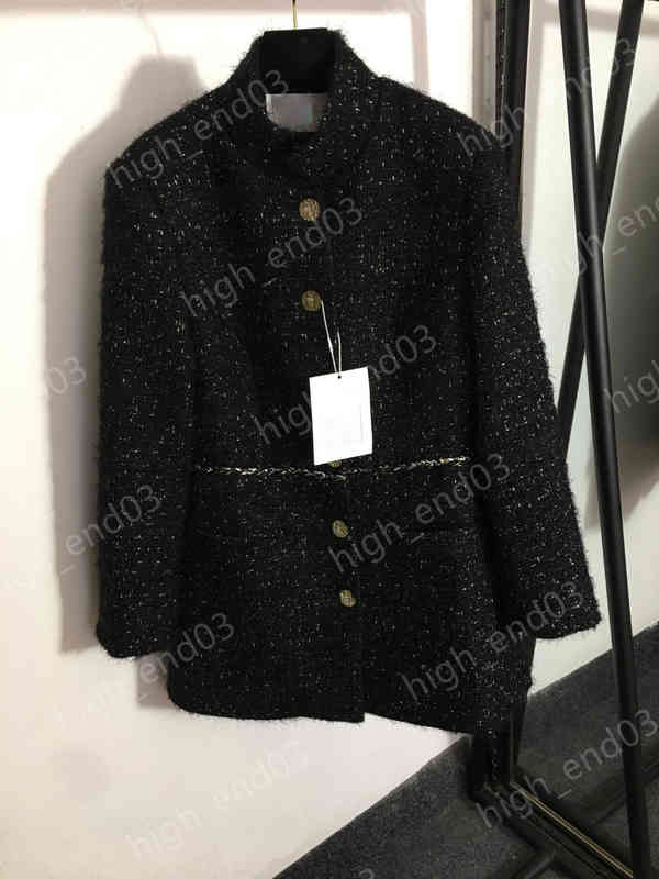 Designer Womens Mid-length Jackets Ch..al Diamond-studded Metal Button Black Silk-blend Tweed Jacket Coats Luxury Women Clothing Apparel
Designer Womens Mid-length Jackets Ch..al Diamond-studded Metal Button Black Silk-blend Tweed Jacket Coats Luxury Women Clothing Apparel