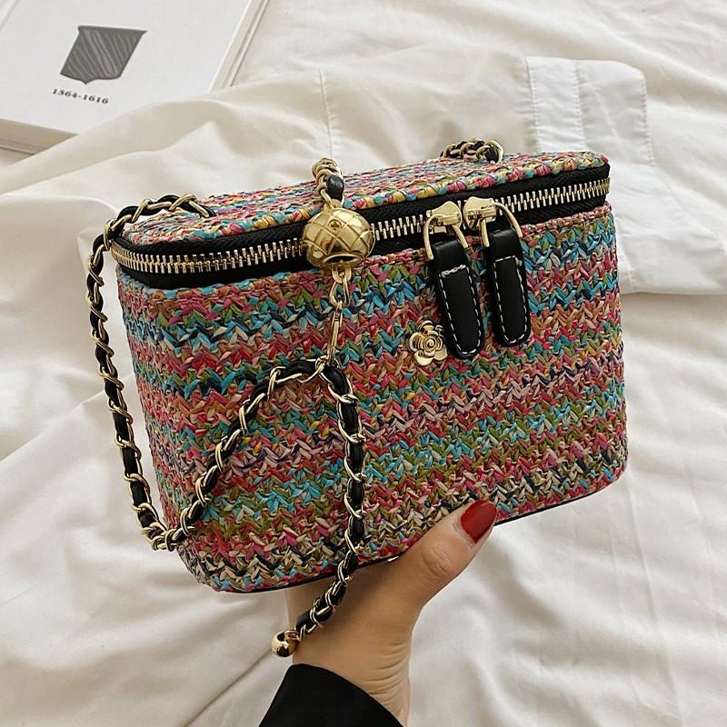 Evening Bags Summer Fashion Women Straw Bag Luxury Design Female Handbags Large Capacity Contrast Color Crossbody Trendy Shoulder BagsEvenin, White purple
Evening Bags Summer Fashion Women Straw Bag Luxury Design Female Handbags Large Capacity Contrast Color Crossbody Trendy Shoulder BagsEvenin, White purple
