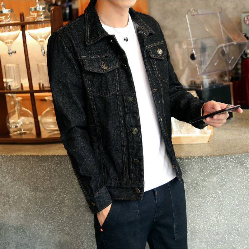 Fashion Mens Denim Jackets Slim Fit Mens Jeans Jacket Cotton Outwear Coat Long Sleeve Hole Male Clothing Size M-4XL 220813