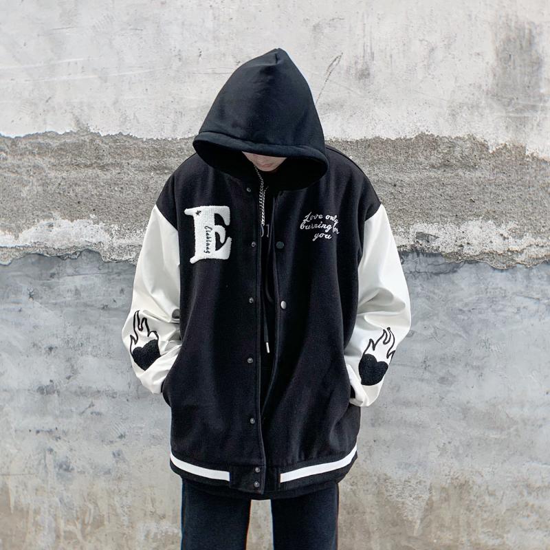 Men's Jackets College Style Jacket Furry Flame Patchwork PU Leather Varsity Men Winter Streetwear Aesthetic Coats Unisex Outwear 2022, Black
Men's Jackets College Style Jacket Furry Flame Patchwork PU Leather Varsity Men Winter Streetwear Aesthetic Coats Unisex Outwear 2022, Black