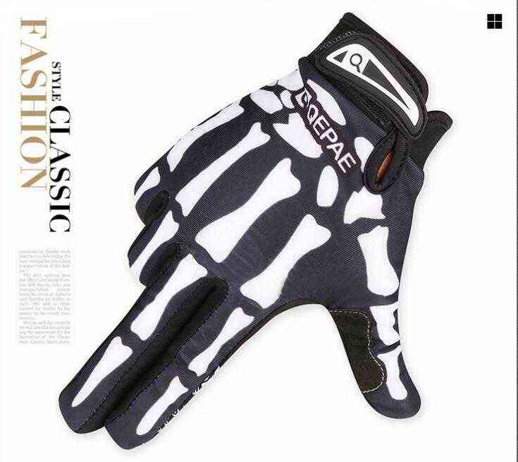 Mens Designer Biker Racing Gloves Summer Winter Five Fingers Gloves Finger Protected Skull Printed Breathable Gloves271D T22081585