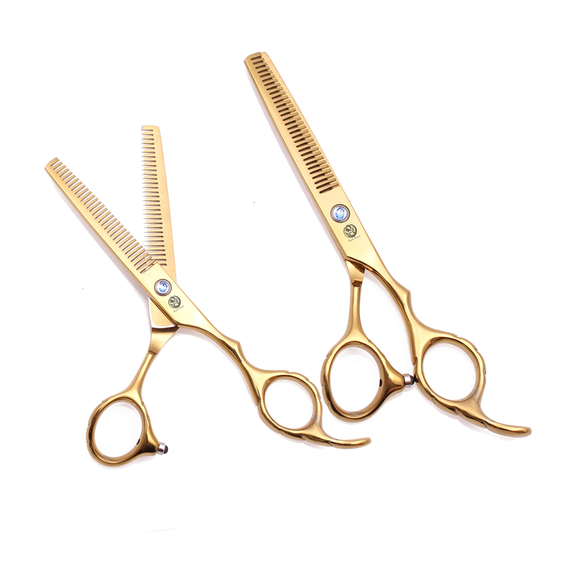 Double Side Teeth Purple Dragon 5.5" 6" Japan Steel Professional Hair Scissors Barber Thinning Shears 2001# Hairdressing 220317