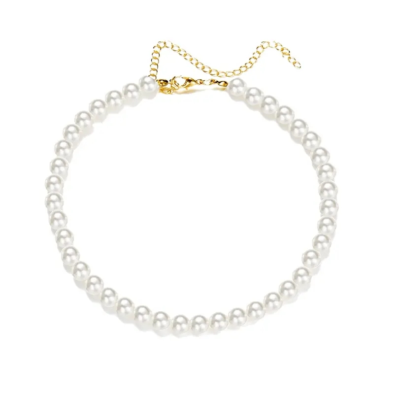Pearl Necklace Choker Plain Simple Elegant Thickness 0.6 cm and 0.8 cm simple temperament fashion small fresh