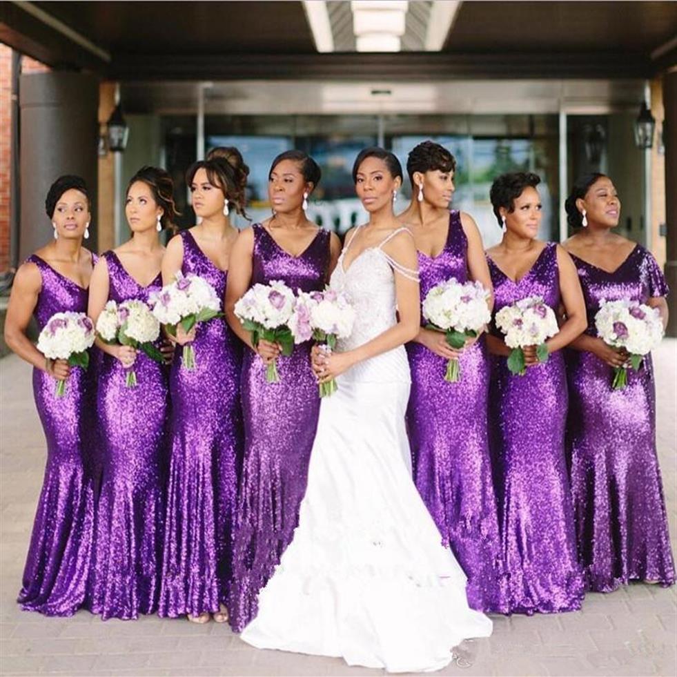 Black Girls 2020 Sexy Plus Size Sequins Purple Mermaid Bridesmaid Dresses Long Wedding Party Guest Dress Cheap African Maid of Hon271N
Black Girls 2020 Sexy Plus Size Sequins Purple Mermaid Bridesmaid Dresses Long Wedding Party Guest Dress Cheap African Maid of Hon271N