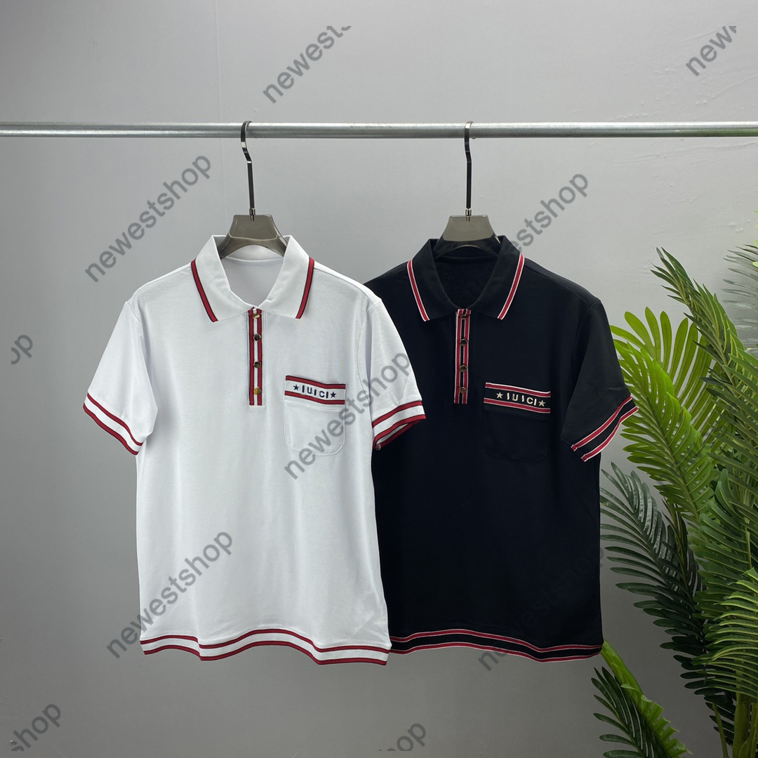 2022 summer Europe mens polos Luxury Men Double letter print Casual t shirts turn-down collar pocket embroidery loose style clothing, White
2022 summer Europe mens polos Luxury Men Double letter print Casual t shirts turn-down collar pocket embroidery loose style clothing, White