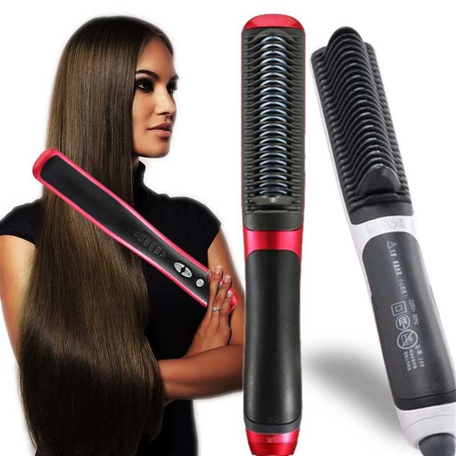 Pro Heating Electric Ionic Fast Safe Hair Straightener Anti static Ceramic Straightening Brush Comb gold hair straightener248V 
Pro Heating Electric Ionic Fast Safe Hair Straightener Anti static Ceramic Straightening Brush Comb gold hair straightener248V
