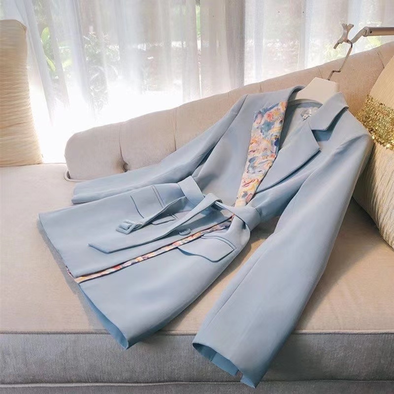 T103 Women's Suits & Blazers Long Sleeve Stitching Print Design Trendy Ladies Suit Office Queen Blazer 2022 Spring Autumn