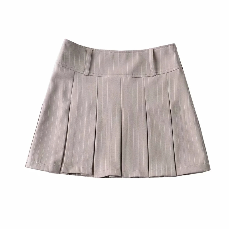Summer Womens Striped Pleated Skirts High Waisted Casual Mini Faldas Korean Fashion Punk Kawaii Sexy Y2K 220317