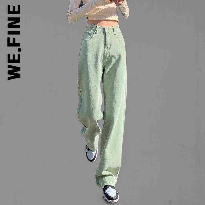 We.Fine Casual Spring Women Long Jeans Trousers Wide Leg Denim Pants Ladies Floor-Length Pants High Waist Pockets Loose Female T220728, A-green
We.Fine Casual Spring Women Long Jeans Trousers Wide Leg Denim Pants Ladies Floor-Length Pants High Waist Pockets Loose Female T220728, A-green