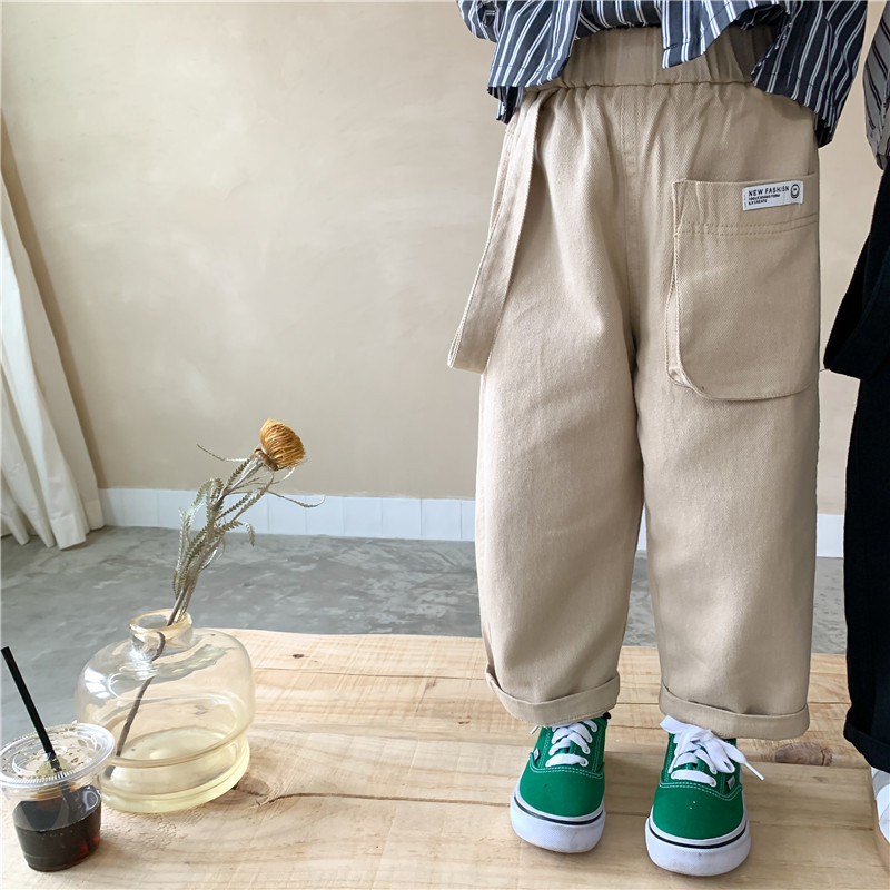 Spring Autumn unisex Children 2 colors cargo pants Kids cotton casual trousers 220512