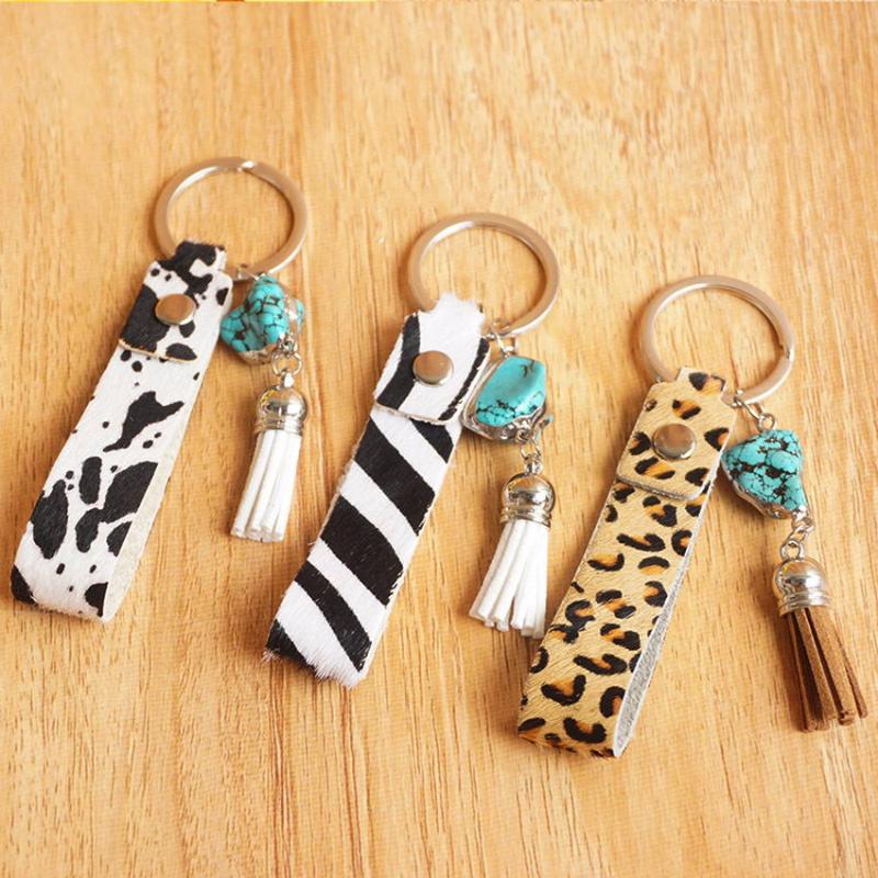Keychains Holstein Zipper Leopard Print Genuine Leather Keyrings 2022 Arrival Raw Turquoise Stone Velvet Tassel Keychain Wristlet Key
Keychains Holstein Zipper Leopard Print Genuine Leather Keyrings 2022 Arrival Raw Turquoise Stone Velvet Tassel Keychain Wristlet Key