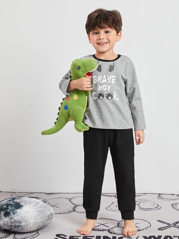 Toddler Boys Headphone & Letter Graphic PJ Set SHE