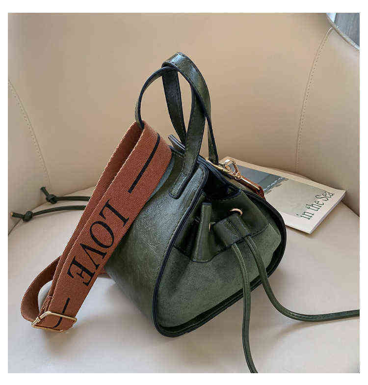 Frosted Bag Women s Fashion Korean Version Versatile Messenger Broadband Bucket Bag 220517