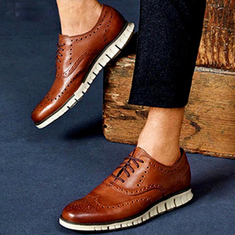 Dress Shoes Fashion Men Carved Flat Casual Man Leather Soft Bottom Lace Up Male Brogue Non Slip Outdoor Light, Brown black sole
Dress Shoes Fashion Men Carved Flat Casual Man Leather Soft Bottom Lace Up Male Brogue Non Slip Outdoor Light, Brown black sole