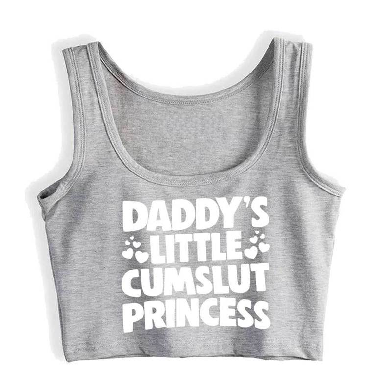 Crop Top Daddy's Little Princess Adult Humor Fun Summer Harajuku Abdl Ddlg Bdsm Sexy Kink Fet Casual Print Tank Tops Women 220325