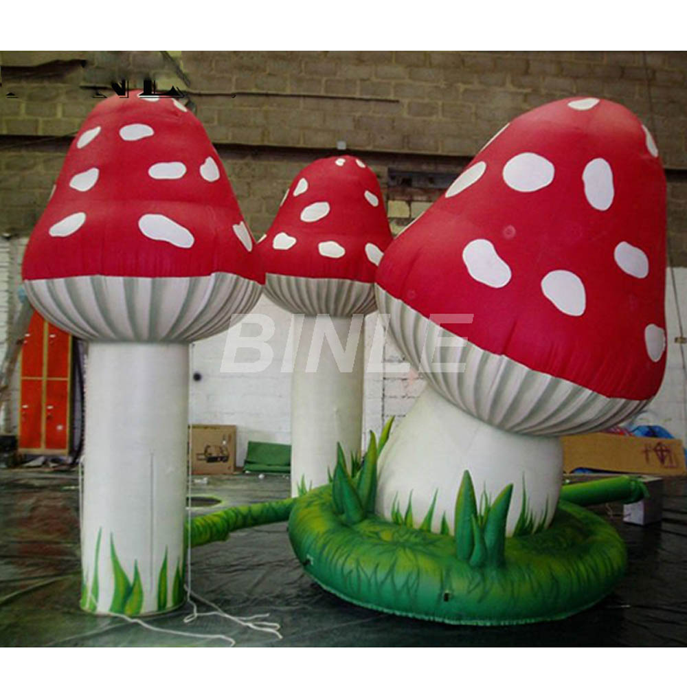 Large Festival Vivid Colorful Inflatable Mushroom With Led Lights For Party decoration Alice In Wonderland Supply