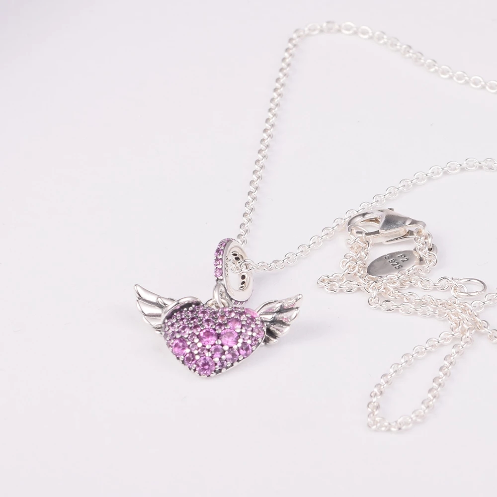 925 Sterling Silver ave Heart Angel Wings Pendant Necklace Chain For Women Men Fit Pandora Style Necklaces Gift Jewelry 398505C02-45
925 Sterling Silver ave Heart Angel Wings Pendant Necklace Chain For Women Men Fit Pandora Style Necklaces Gift Jewelry 398505C02-45