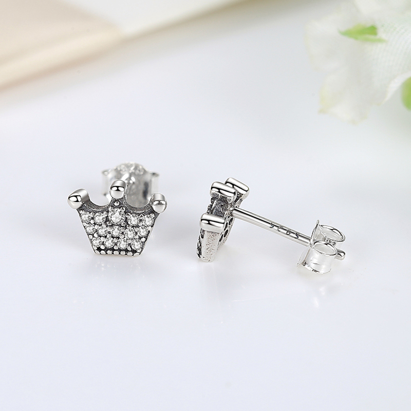 New S925 Snake 925 Sterling Silver Earrings 2022 Crystal Stud Earrings Women Rose Gold Crown Infinity Heart Bee Earrings Jewelry